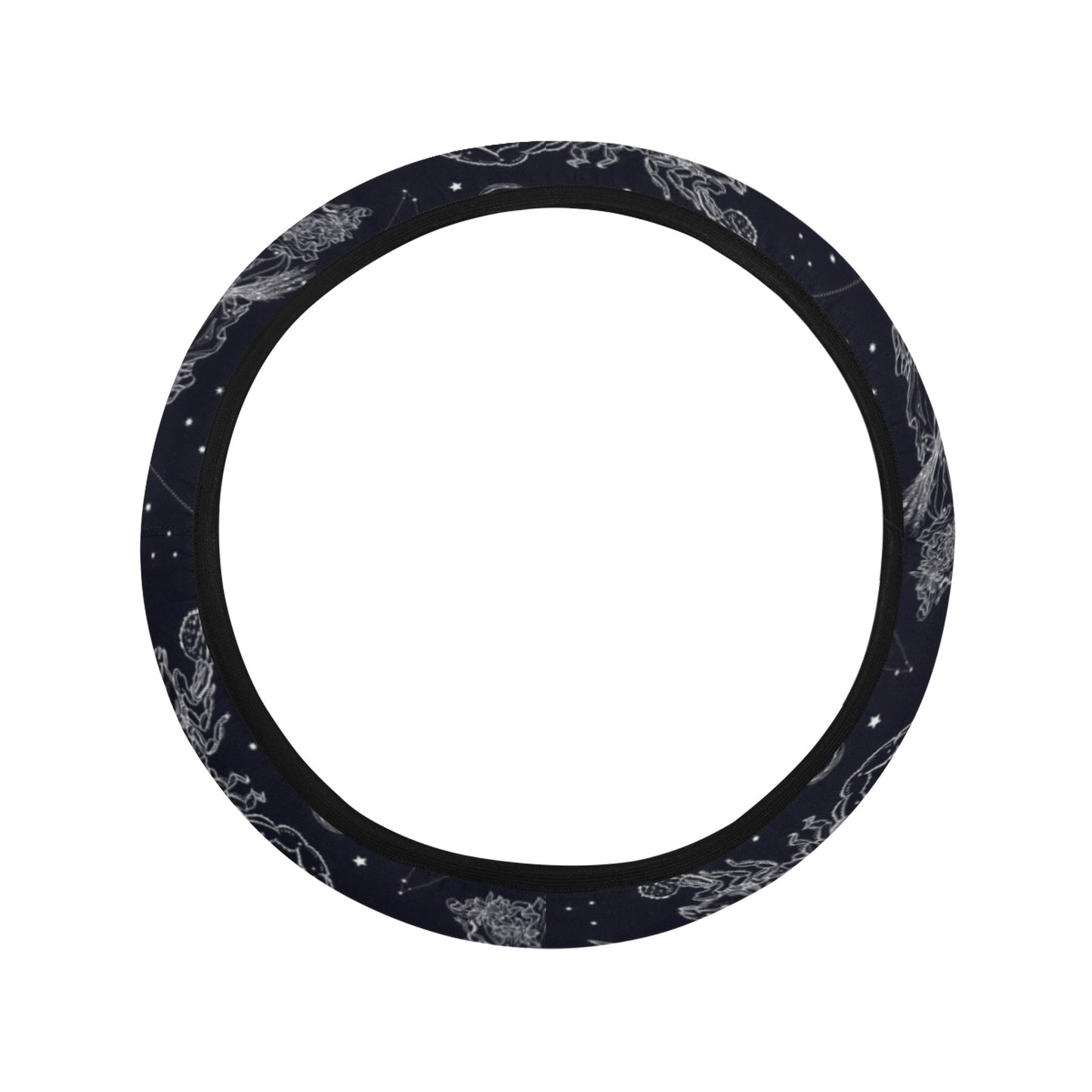 Zodiac Print Design LKS304 Steering Wheel Cover with Elastic Edge
