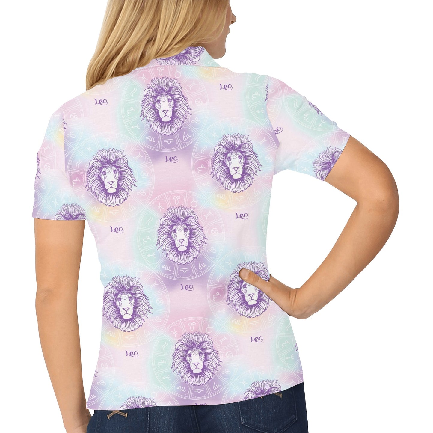 Leo Pattern Print Design 03 Women's Polo Shirt