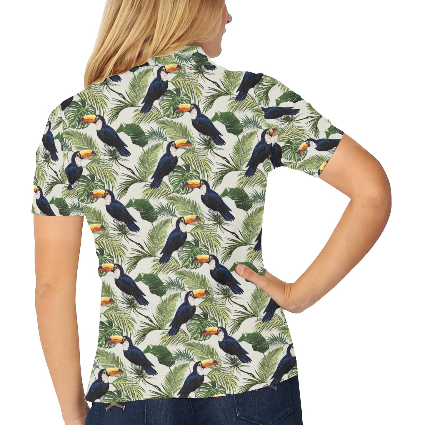Toucan Print Design LKS308 Women's Polo Shirt