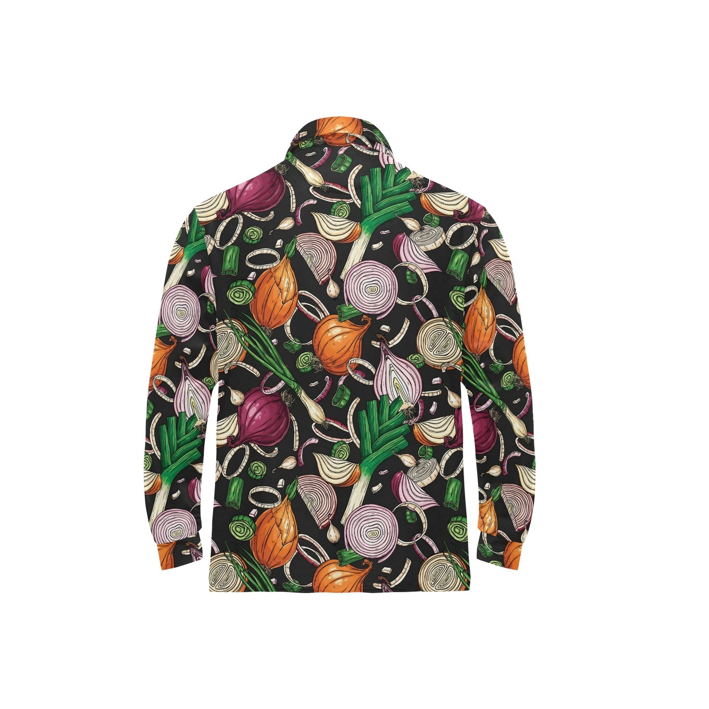 Onion Pattern Print Design A03 Long Sleeve Polo Shirt For Men's
