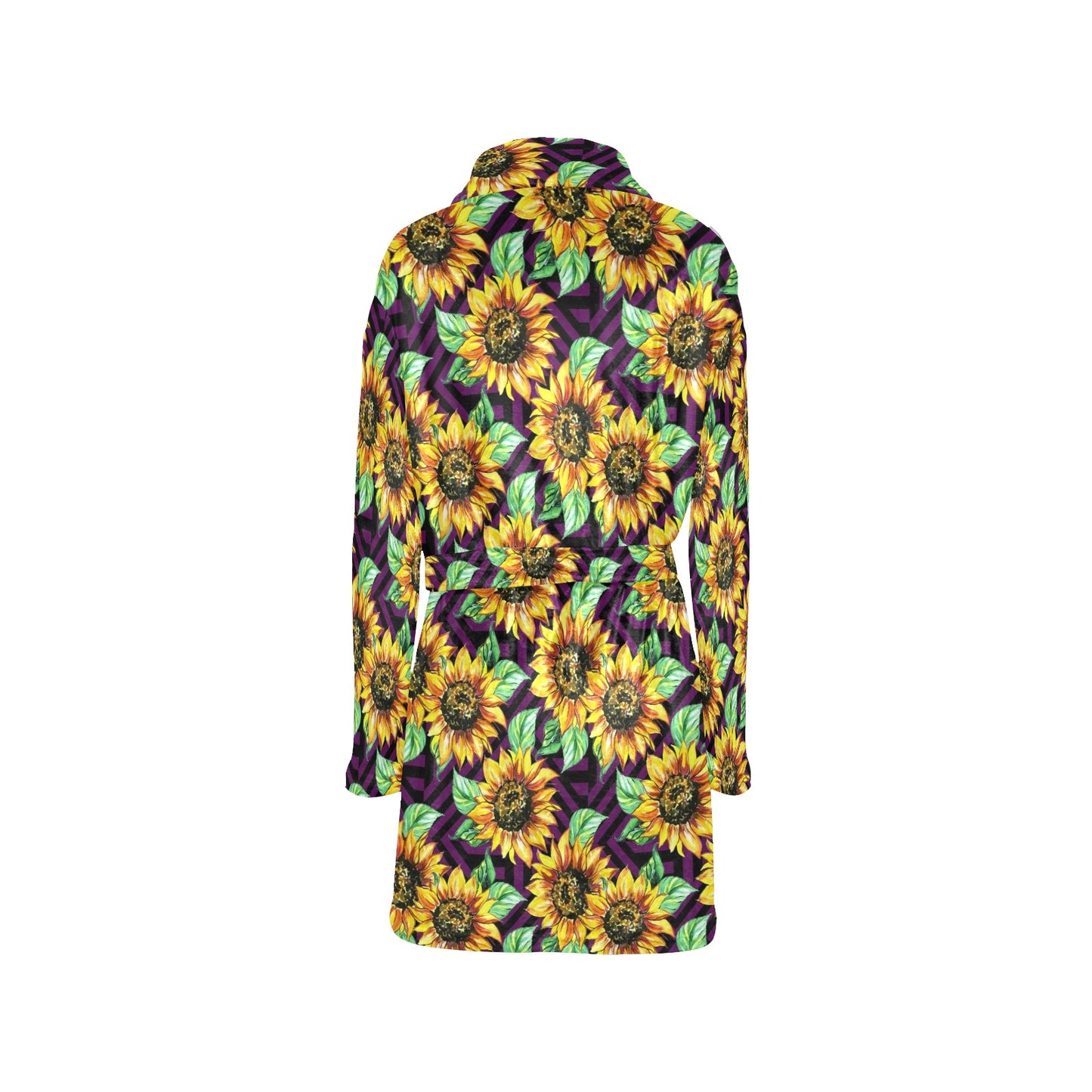 Sunflower Pattern Print Design SF012 Women's Fleece Robe