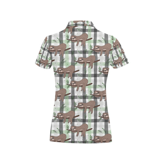 Sloth Print Design LKS301 Women's Polo Shirt