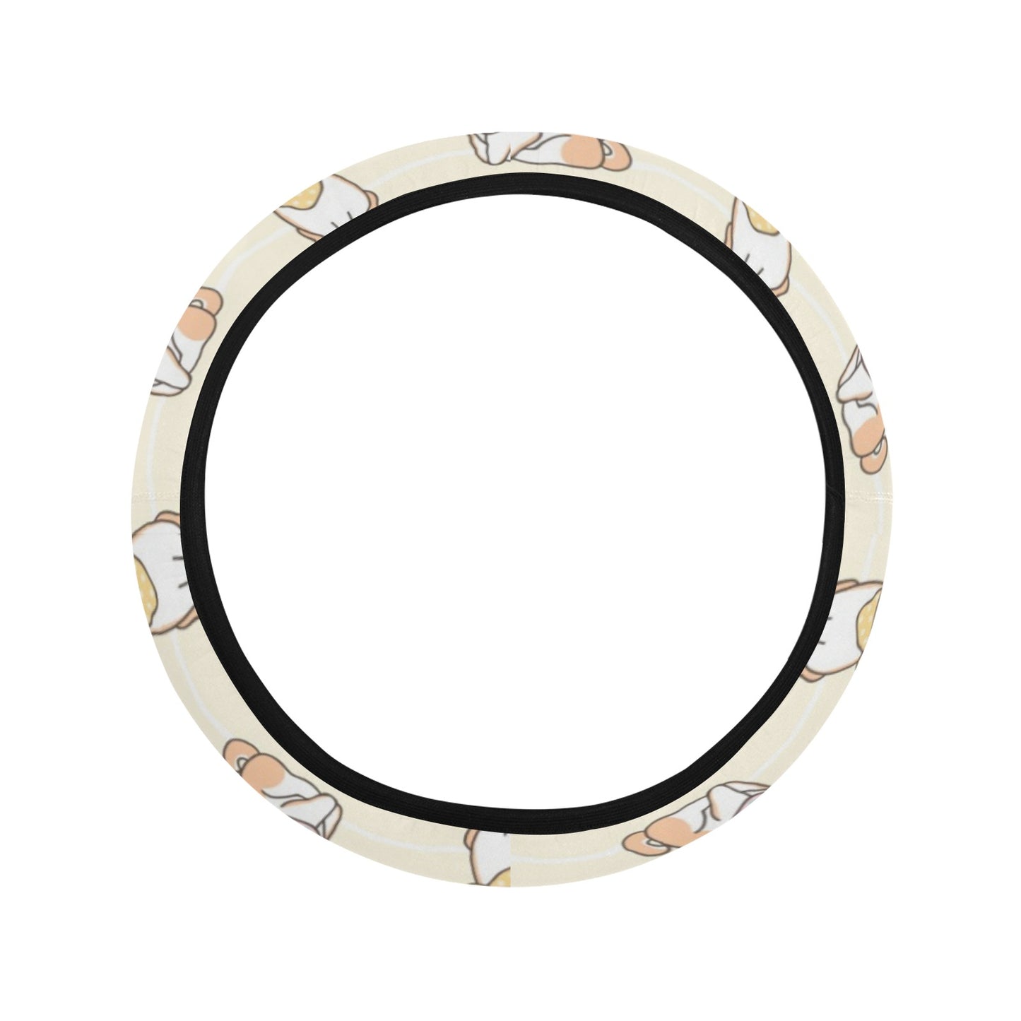 Shiba Inu Print Design LKS306 Steering Wheel Cover with Elastic Edge