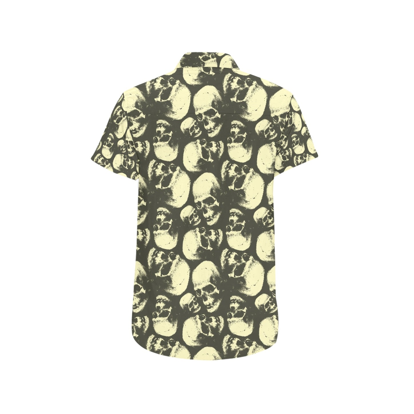 Skull Print Design LKS302 Men Short Sleeve Button Up Shirt