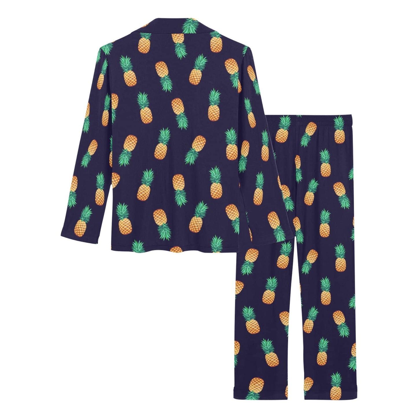 Pineapple Pattern Women's Long Pajama Set