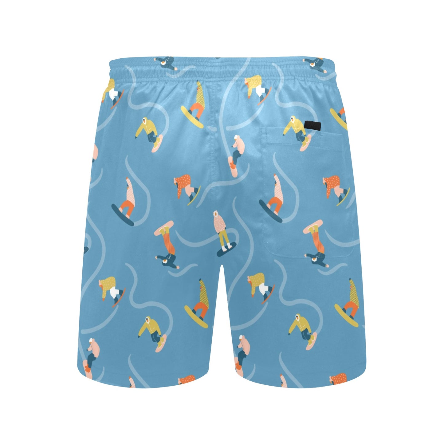 Snowboard Print Design LKS303 Men's Swim Trunks Beach Shorts