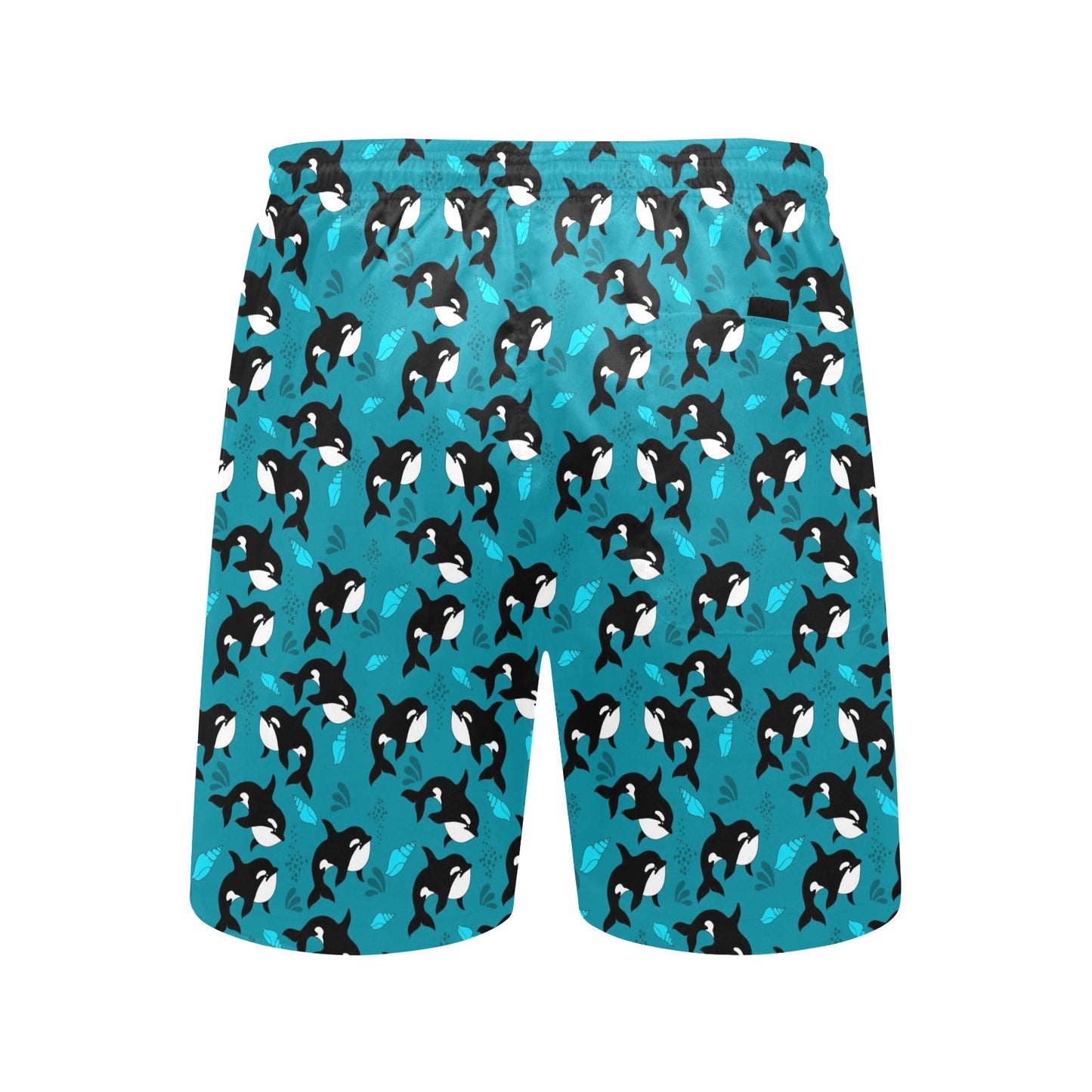 Whale Sea Design Themed Print Men's Swim Trunks Beach Shorts