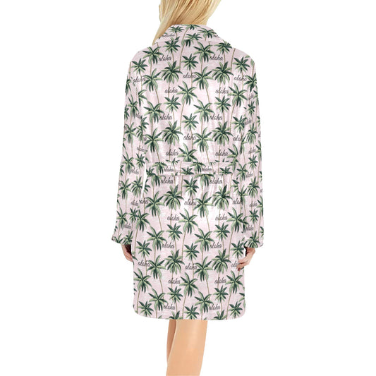 Aloha Beach Pattern Design Themed Print Women's Fleece Robe
