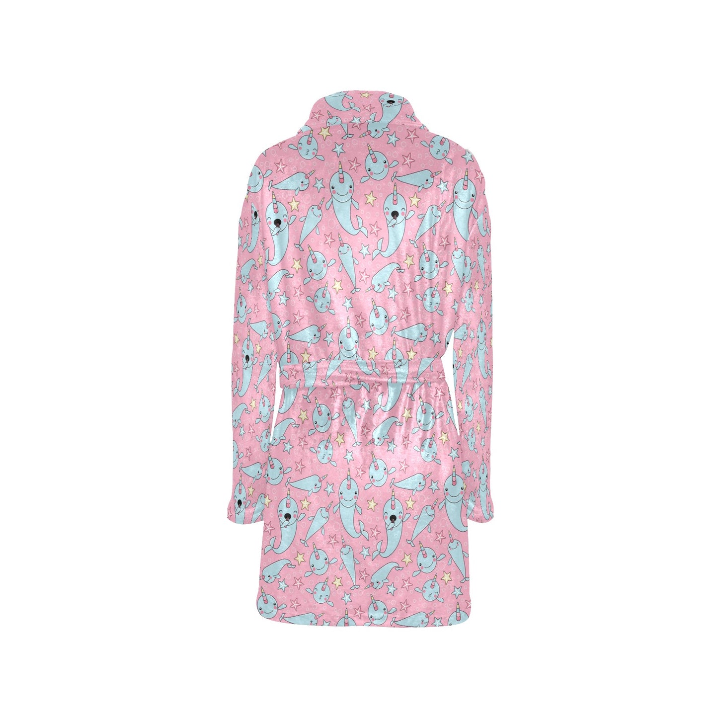 Narwhal Cartoon Cute Print Women's Fleece Robe