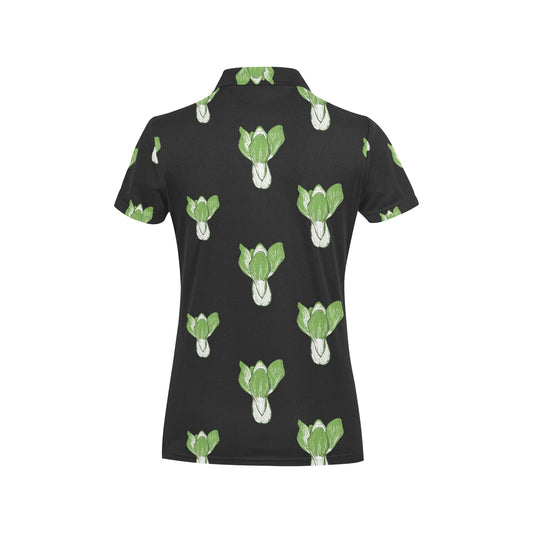 Kale Pattern Print Design 02 Women's Polo Shirt