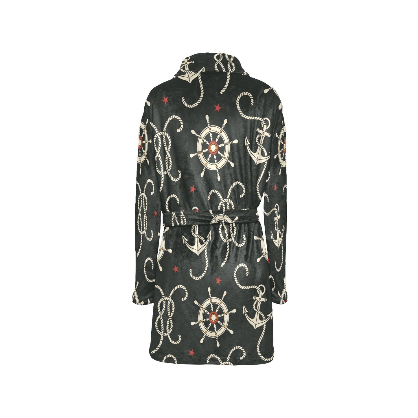 Nautical Anchor Pattern Women's Fleece Robe