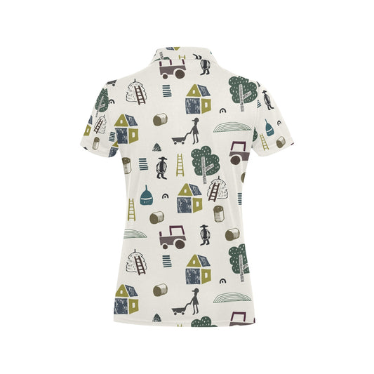 Agricultural Farm Print Design 01 Women's Polo Shirt