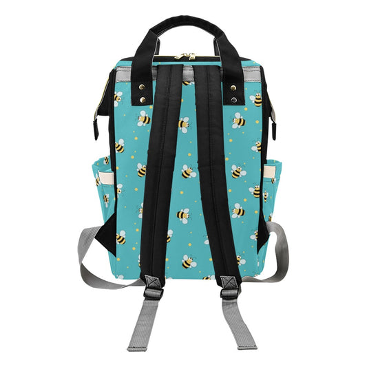 Bee With Dot Print Design LKS309 Diaper Bag Backpack