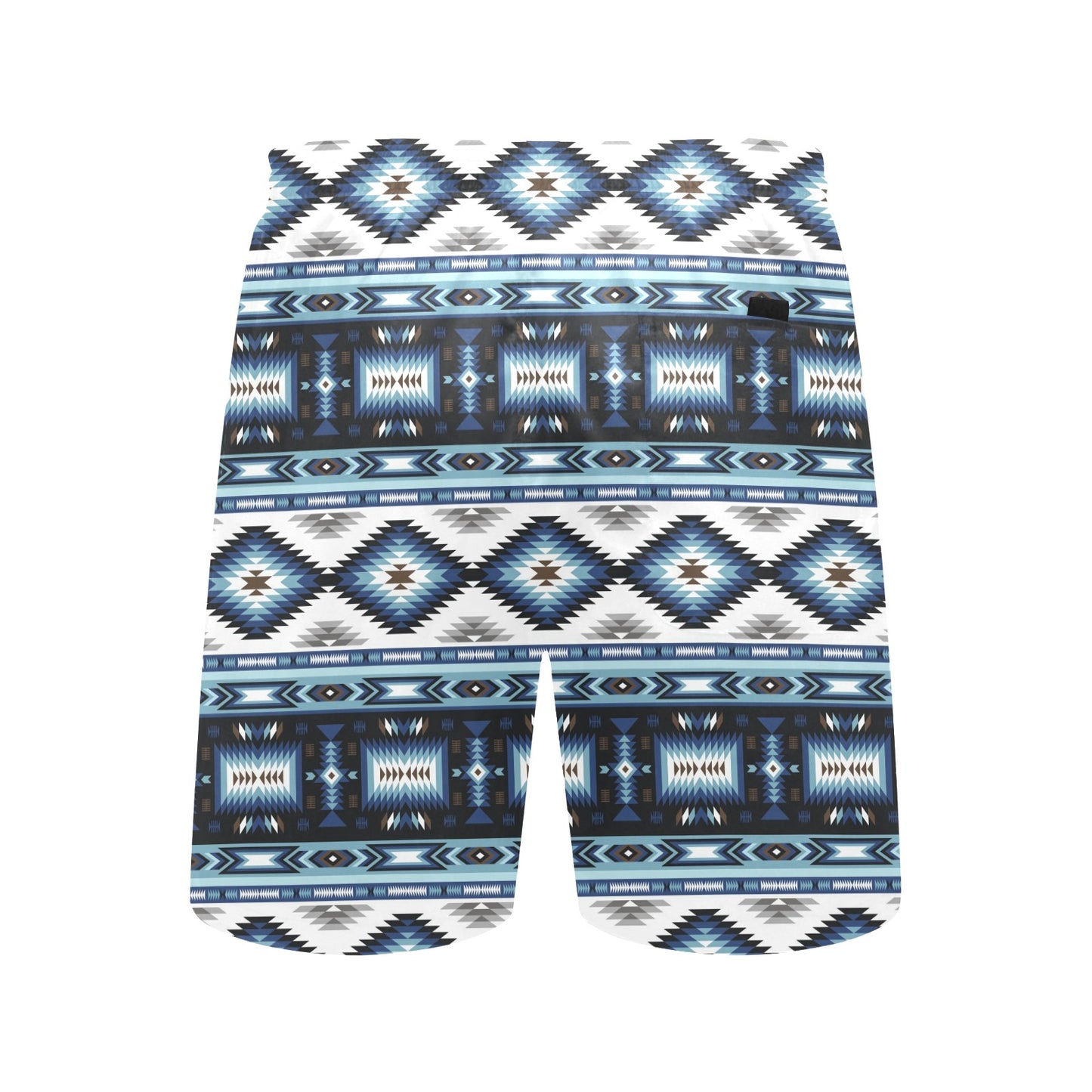 Navajo Dark Blue Print Pattern Men's Swim Trunks Beach Shorts