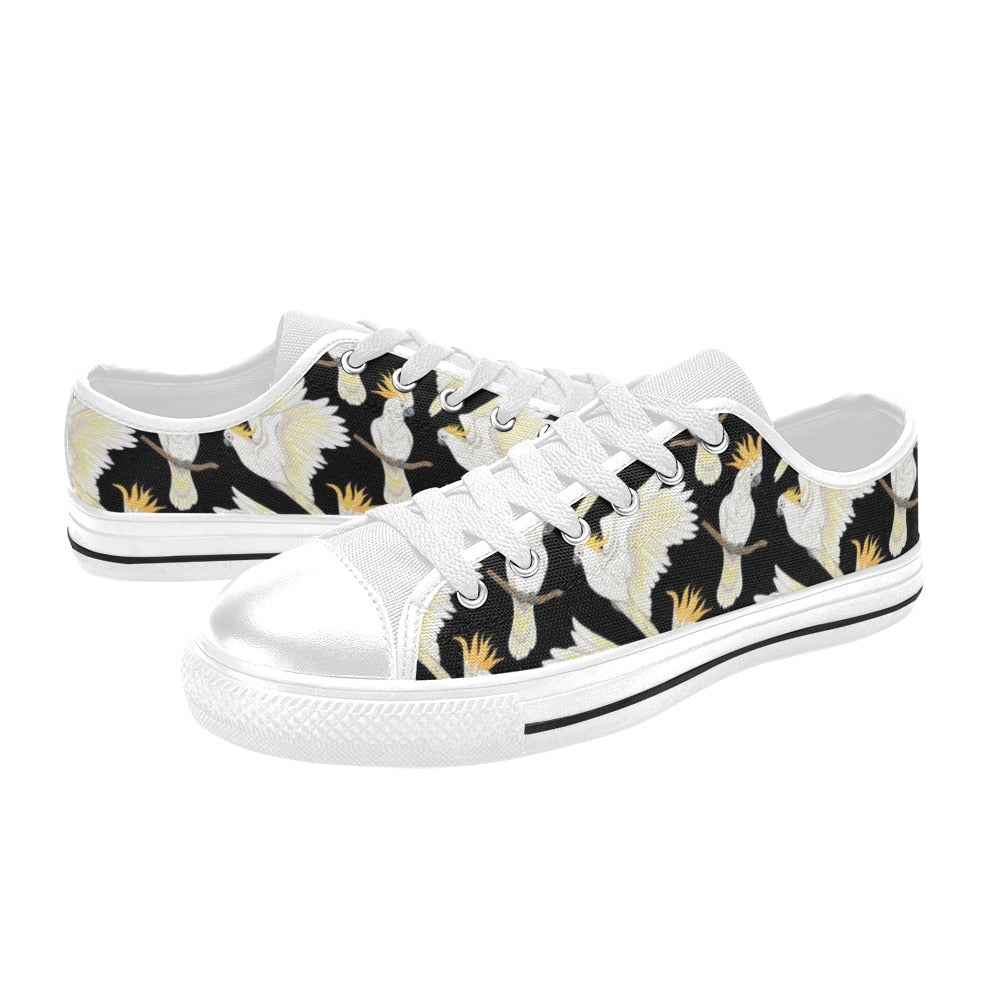 Cockatoo Print Design LKS402 Women's White Low Top Shoes
