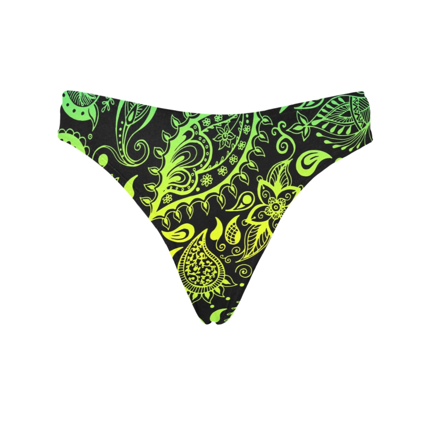 Paisley Green Design Print Women's Thongs