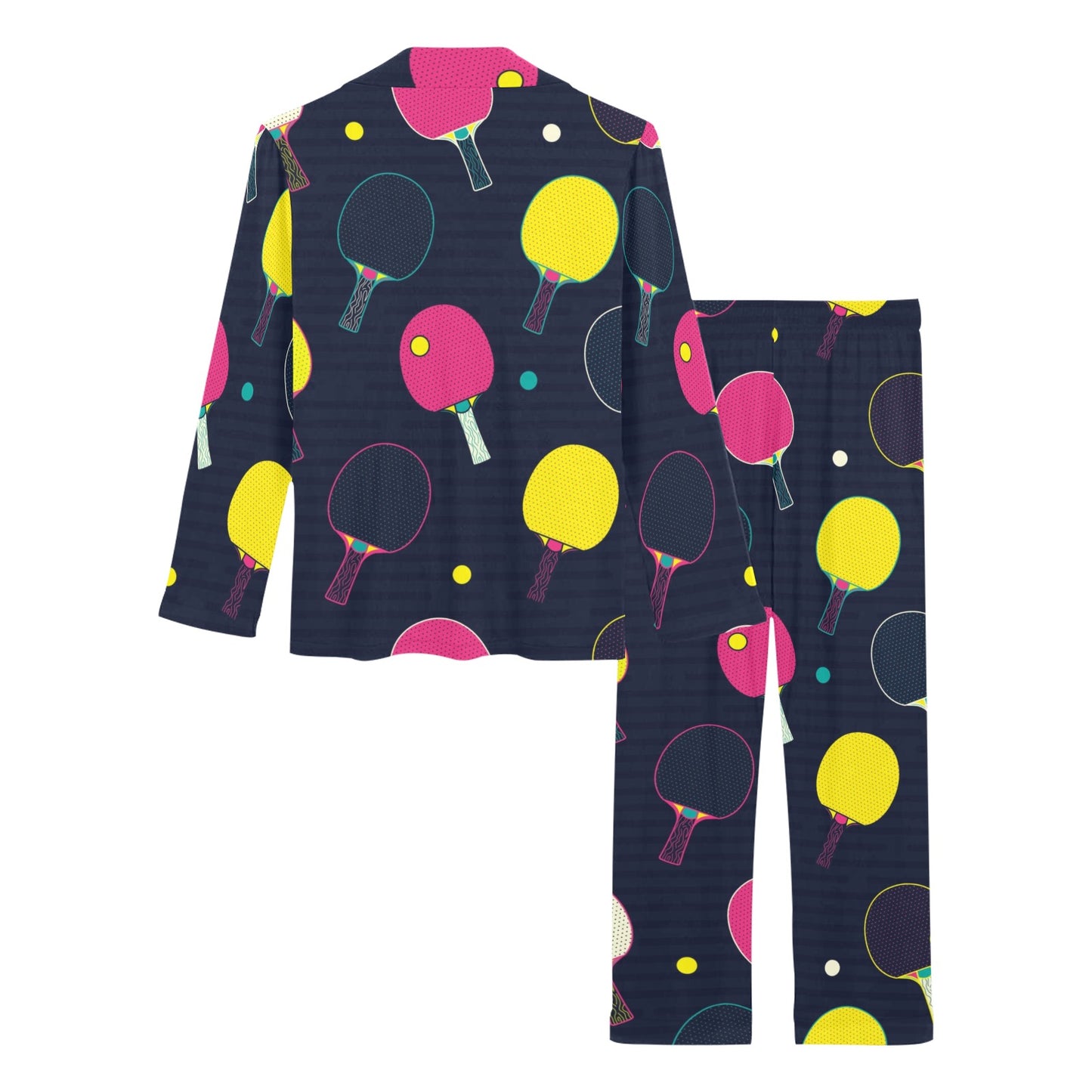 Ping Pong Pattern Print Design A04 Women's Long Pajama Set
