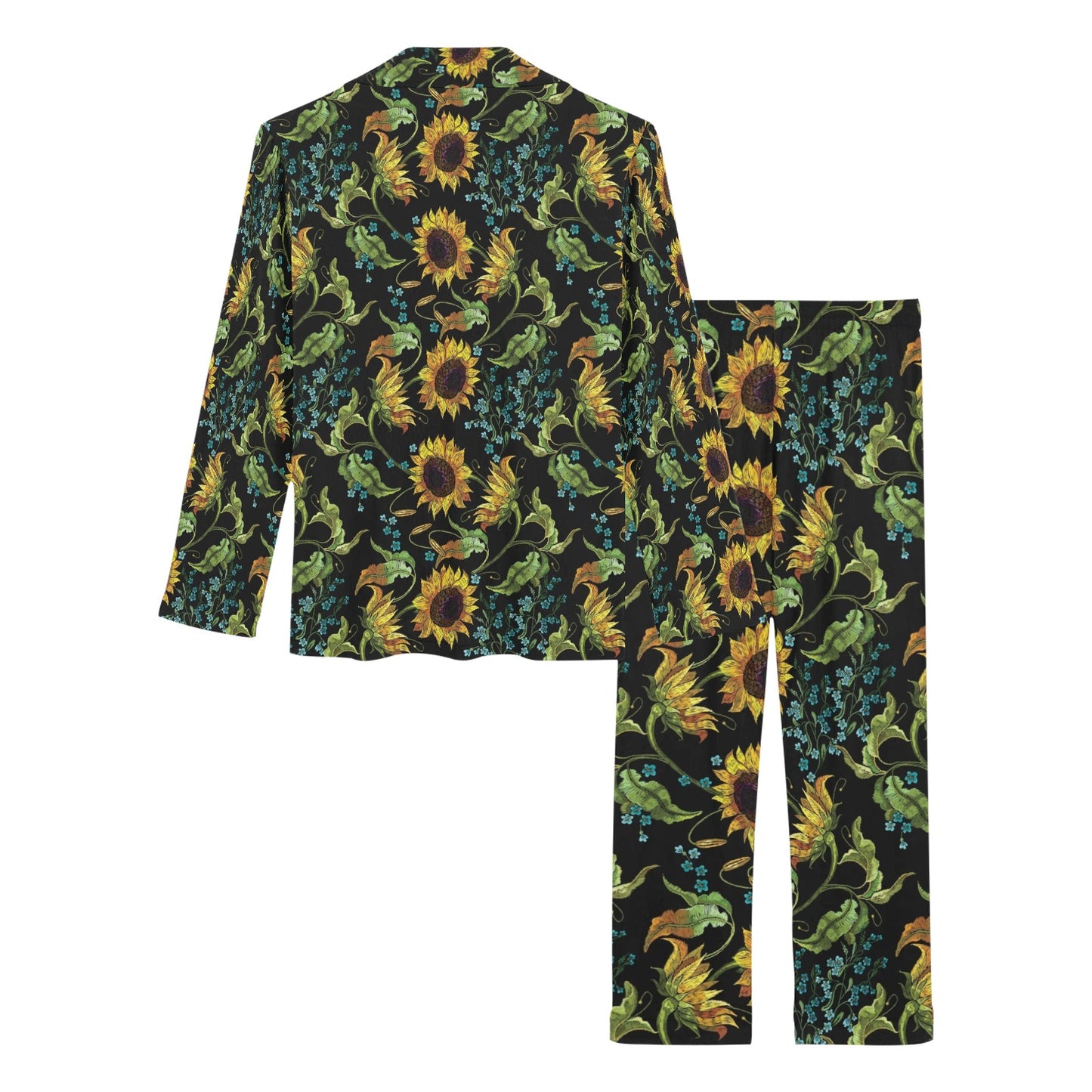 Sunflower Print Design LKS308 Women's Long Pajama Set