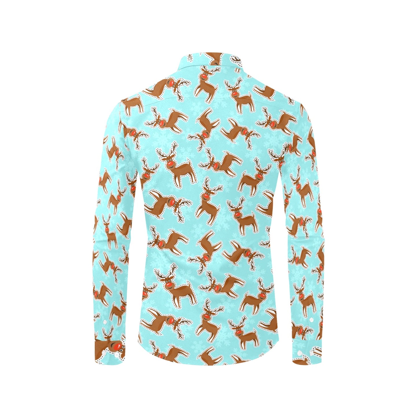 Reindeer Print Design LKS403 Men's Long Sleeve Dress Shirt