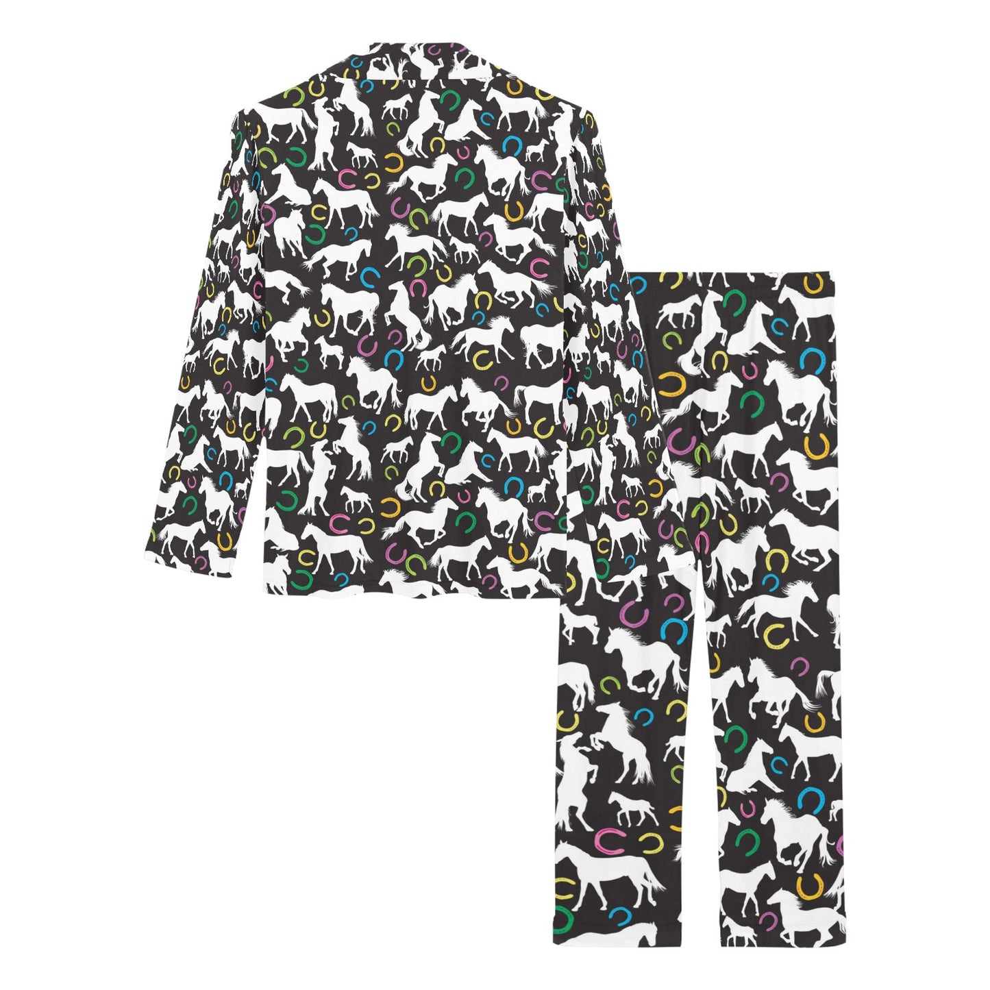 Horse Hoof Colorful Print Design LKS301 Women's Long Pajama Set