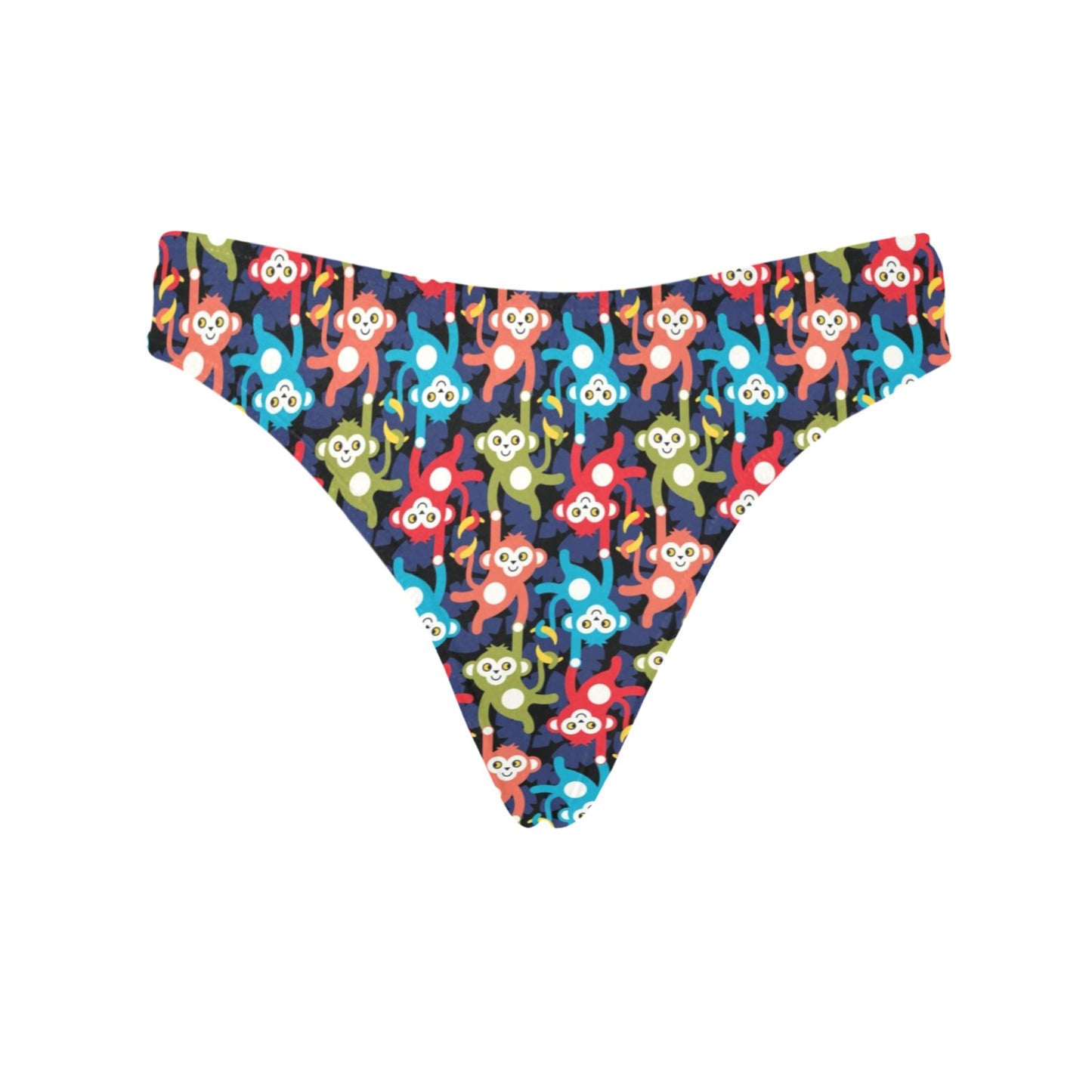Monkey Colorful Design Themed Print Women's Thongs