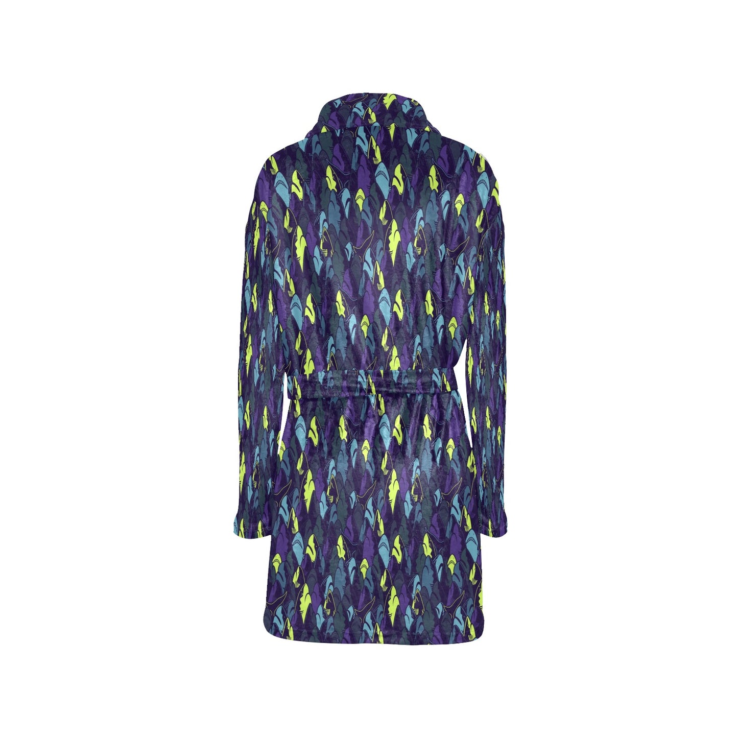 Shark Neon color Print Women's Fleece Robe