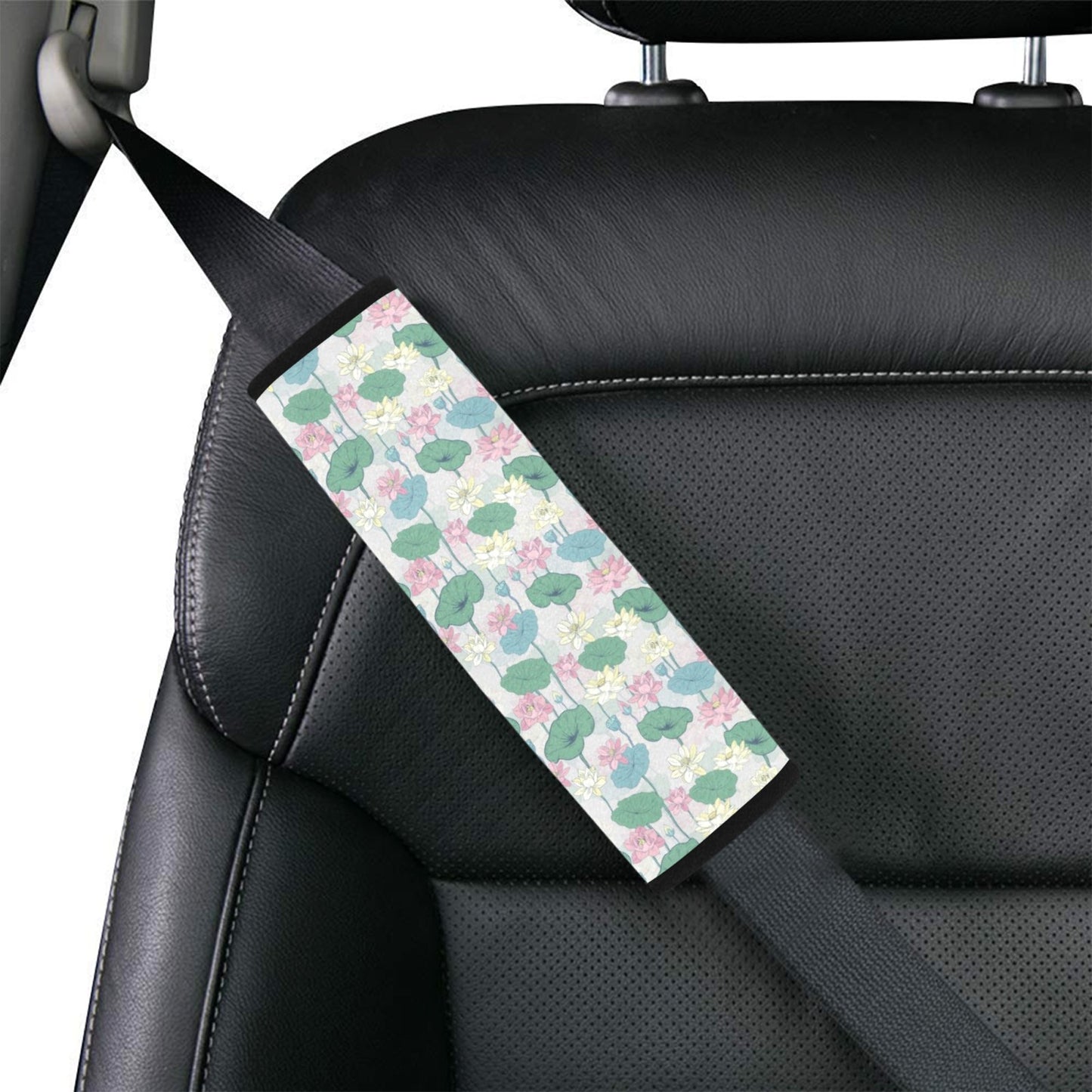 Water Lily Print Design LKS305 Car Seat Belt Cover