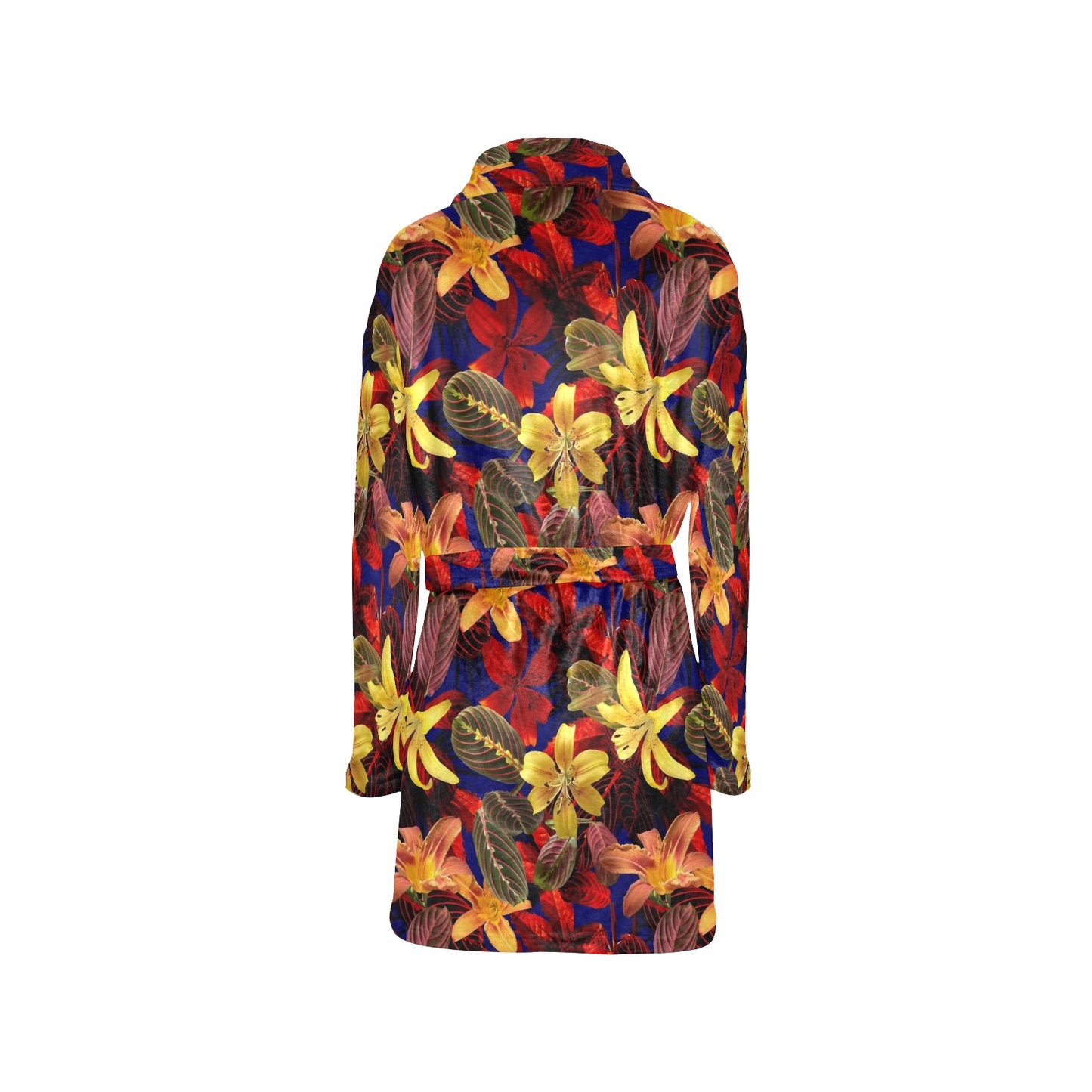 Lily Pattern Print Design LY014 Women's Fleece Robe