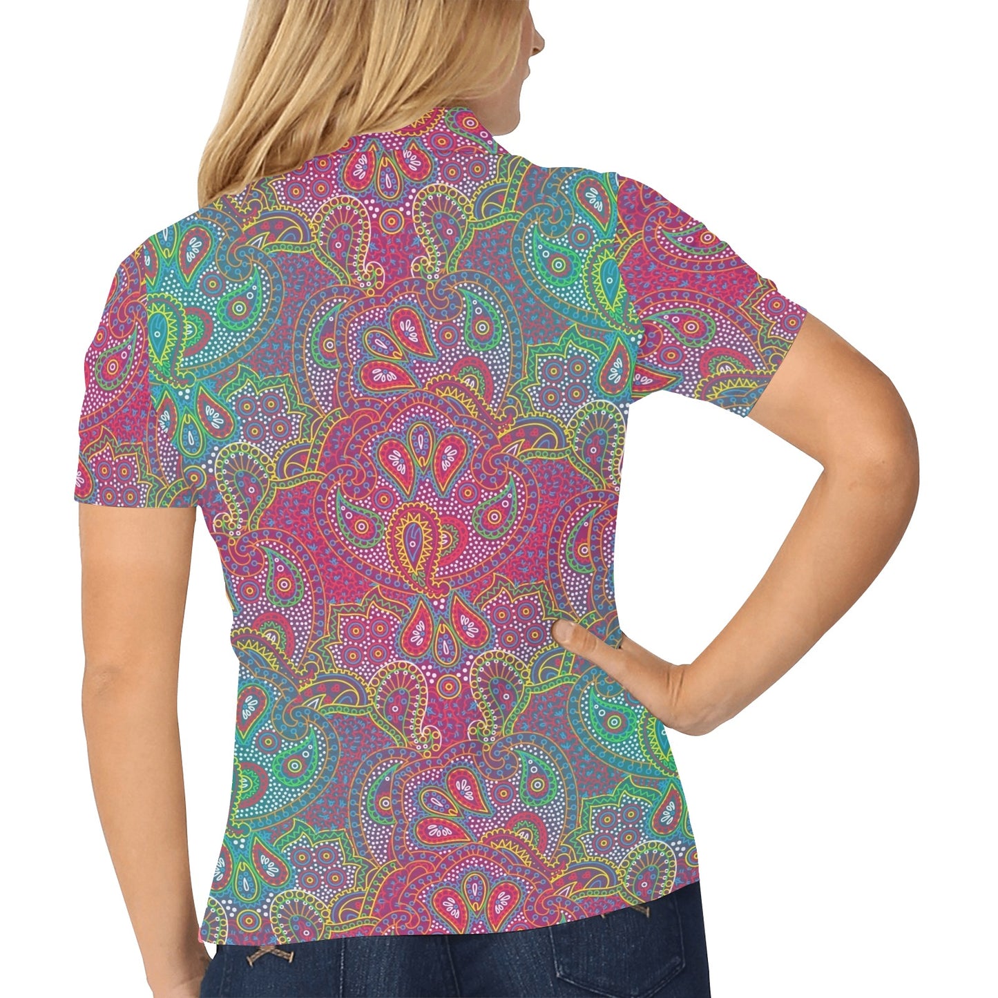 Boho Pattern Print Design 02 Women's Polo Shirt