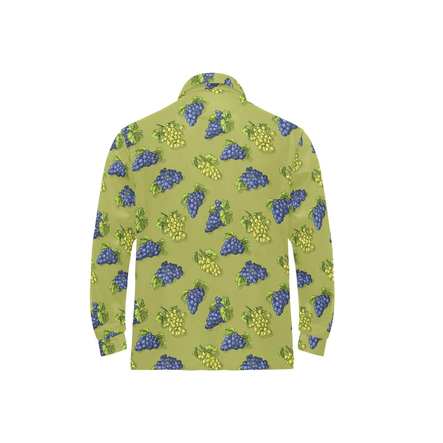Grape Pattern Print Design GP08 Long Sleeve Polo Shirt For Men's