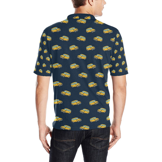 School Bus Print Design LKS304 Men Polo Shirt