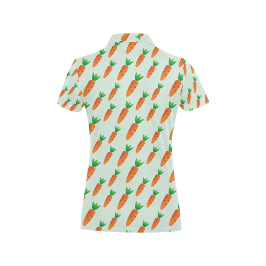 Carrot Pattern Print Design 05 Women's Polo Shirt