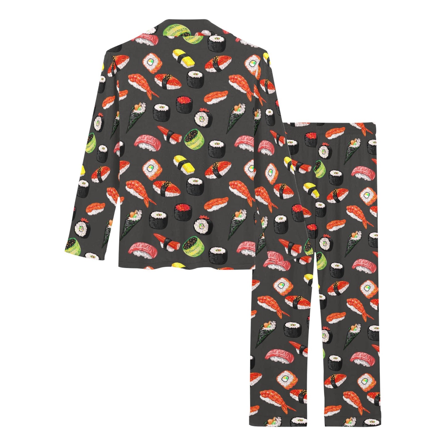 Sushi Design Print Women's Long Pajama Set
