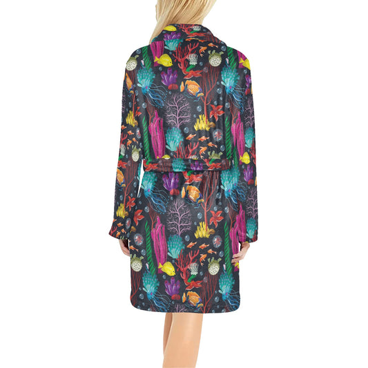 Underwater Cute Print Design LKS303 Women's Fleece Robe