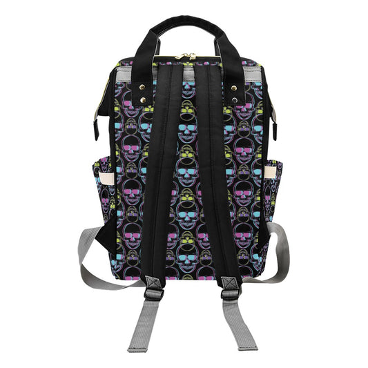 Skull 3D Colorful Print Design LKS309 Diaper Bag Backpack