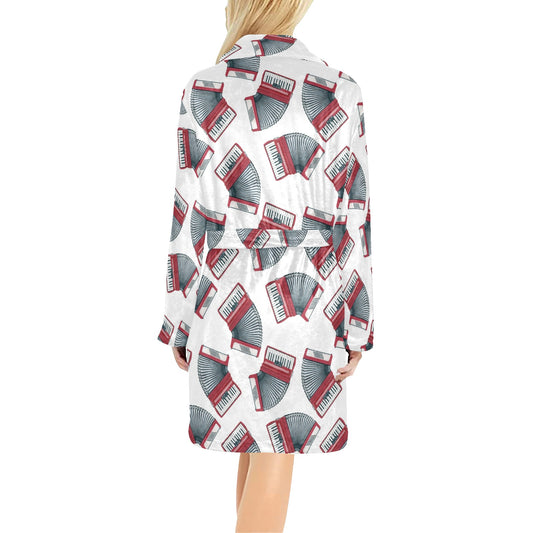 Accordion Pattern Print Design 03 Women's Fleece Robe