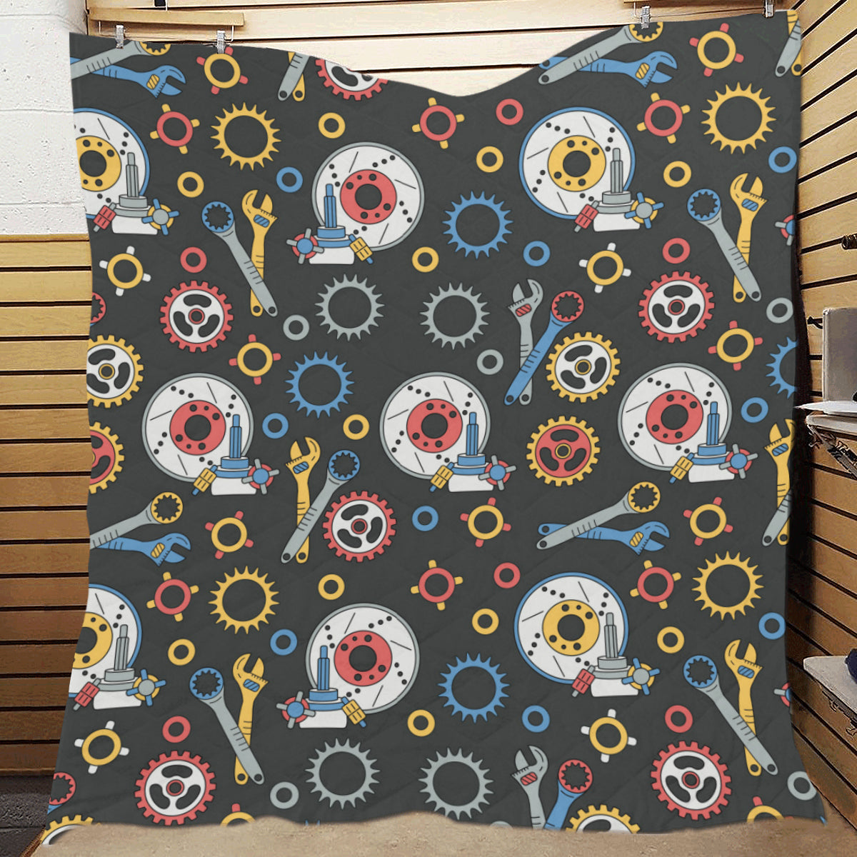 Mechanic Pattern Print Design 01 Premium Quilt
