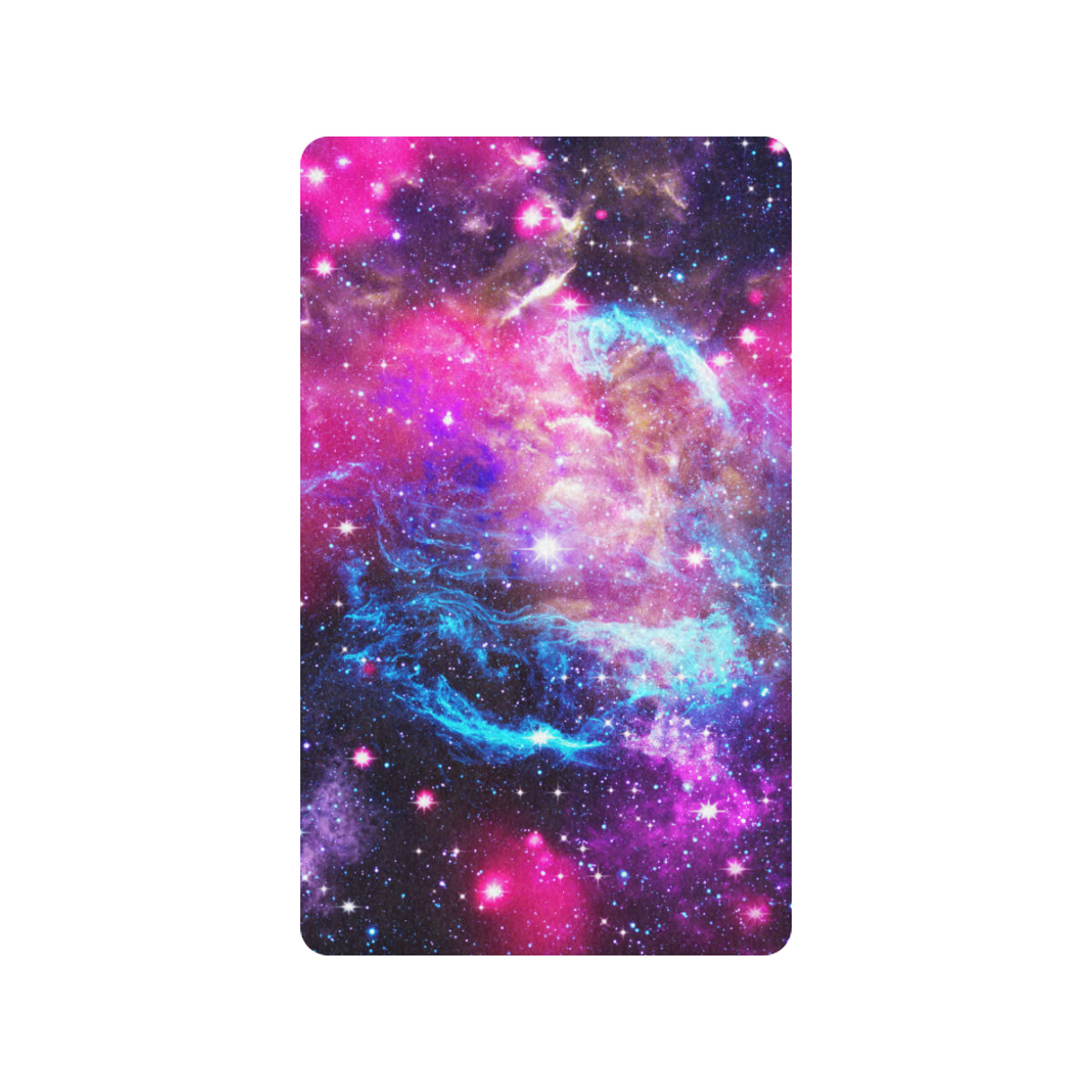 Galaxy Night Purple Space Print Rubber Doormat