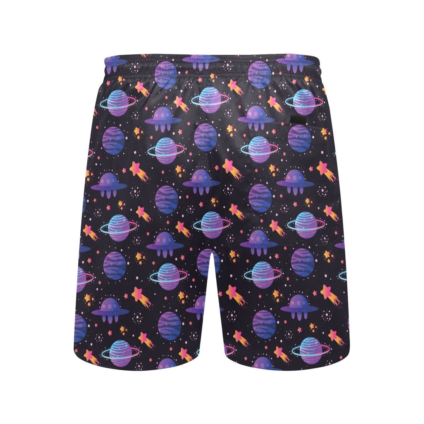 UFO Star Galaxy Print Design LKS308 Men's Swim Trunks Beach Shorts