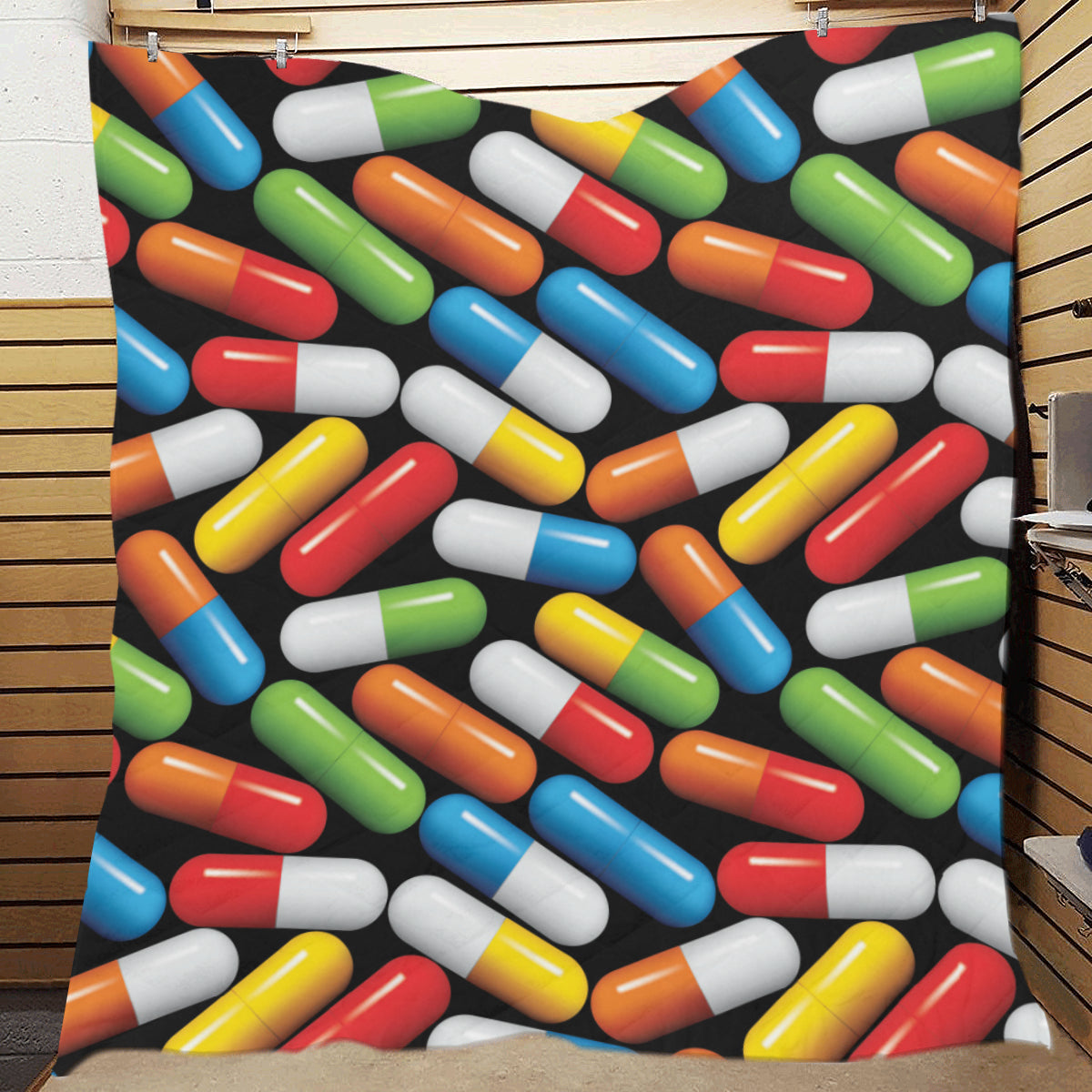Pill Pattern Print Design A02 Premium Quilt