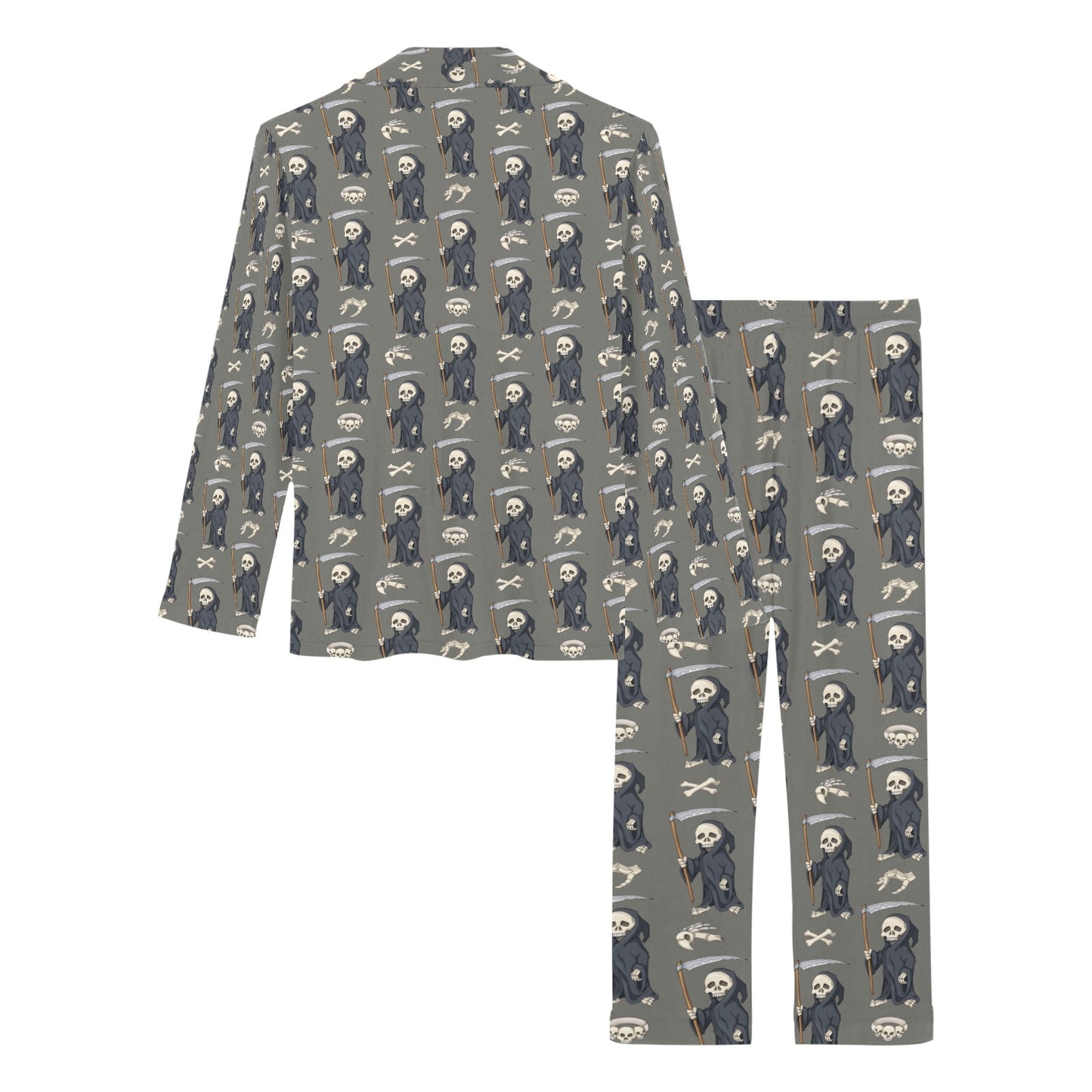 Skeleton Print Design LKS308 Women's Long Pajama Set