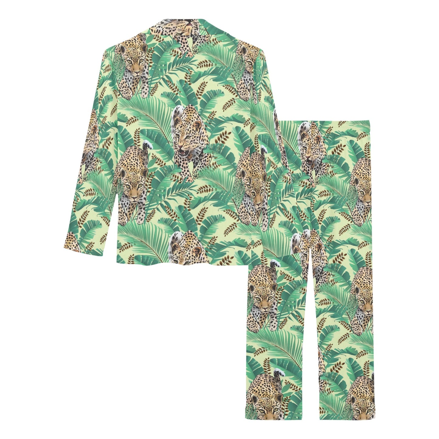 Leopard Pattern Print Design 03 Women's Long Pajama Set
