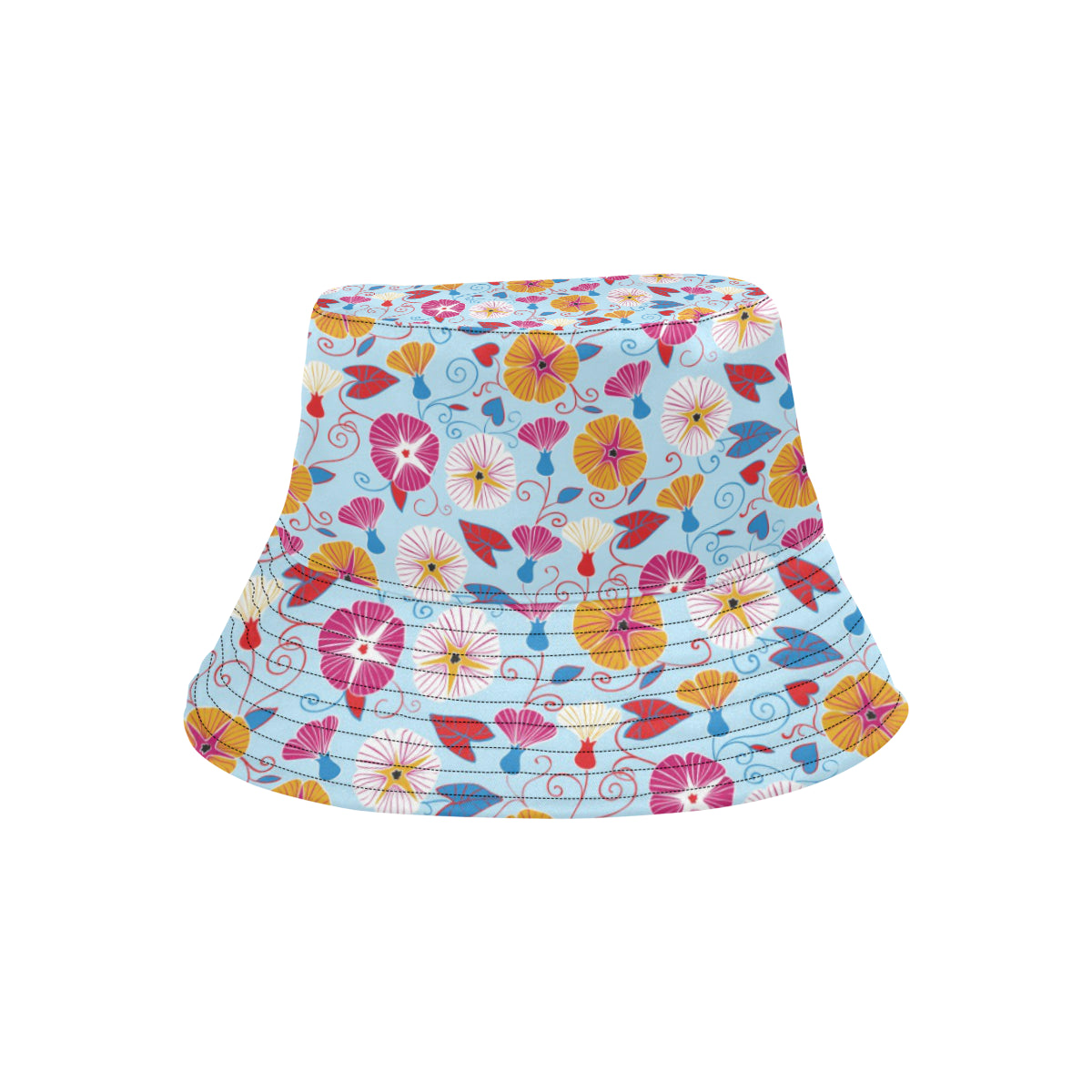 Morning Glory Pattern Print Design MG06 Unisex Bucket Hat
