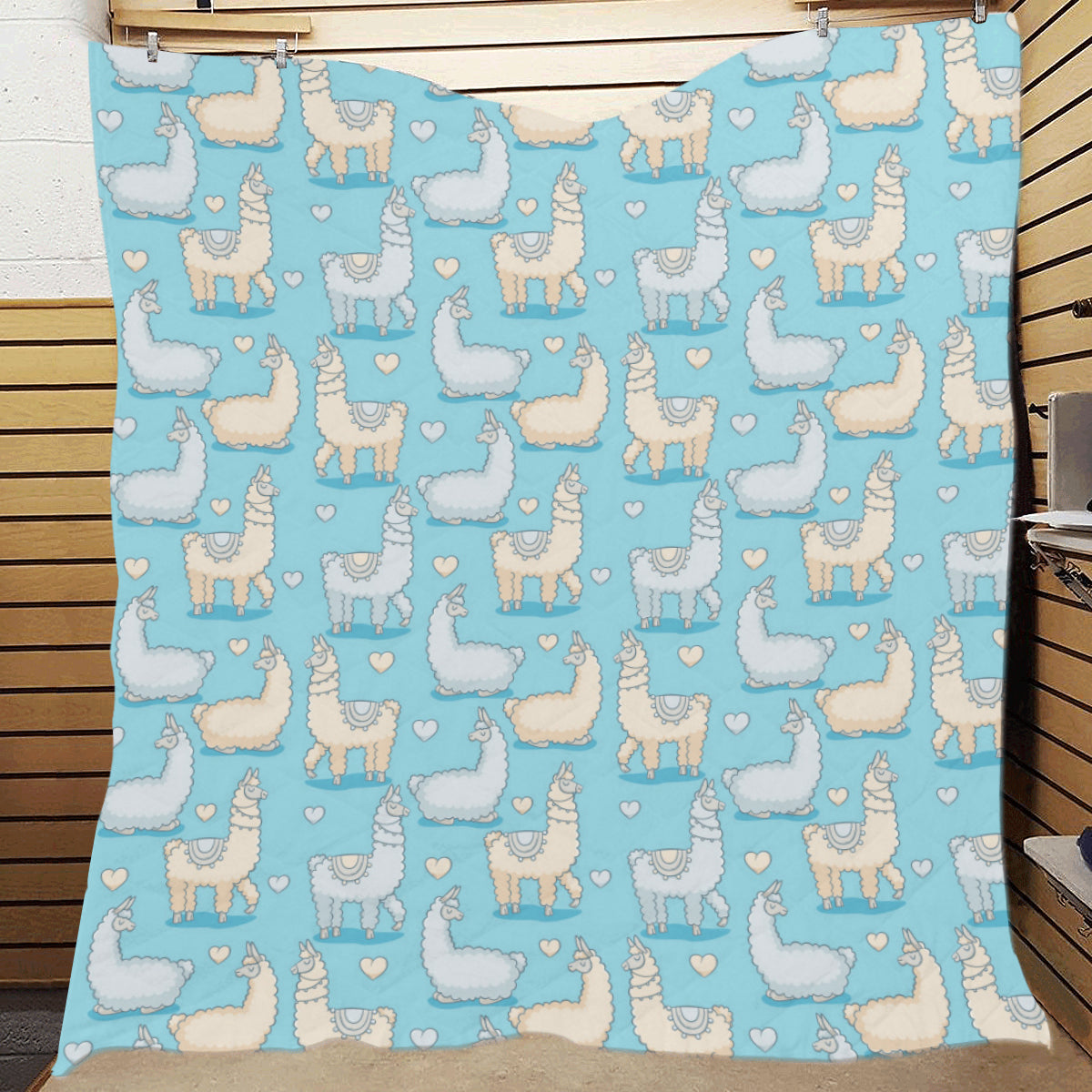 Alpaca Pattern Print Design 06 Premium Quilt