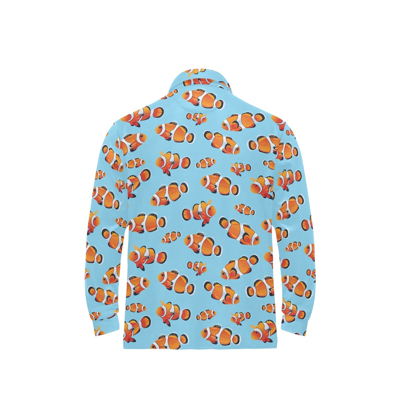 Clownfish Pattern Print Design 01 Long Sleeve Polo Shirt For Men's