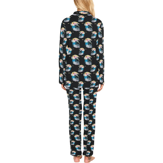 Angel with Wings Beautiful Design Print Women's Long Pajama Set