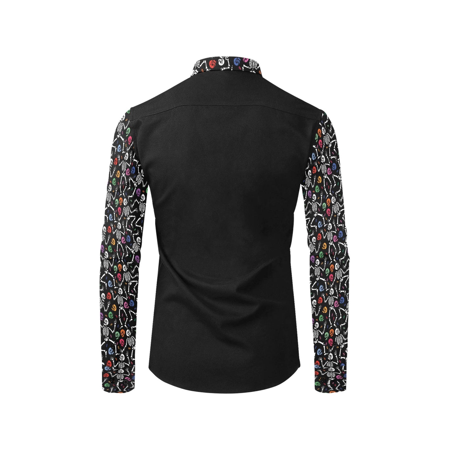 Skeleton Print Design LKS307 Men's Long Sleeve Dress Shirt