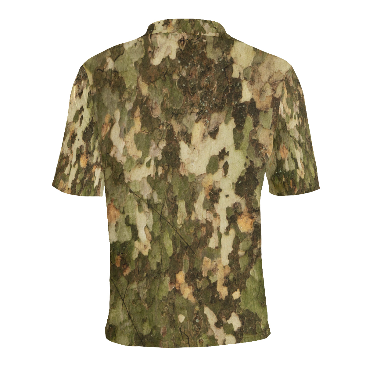 Camo Realistic Tree Texture Print Men Polo Shirt
