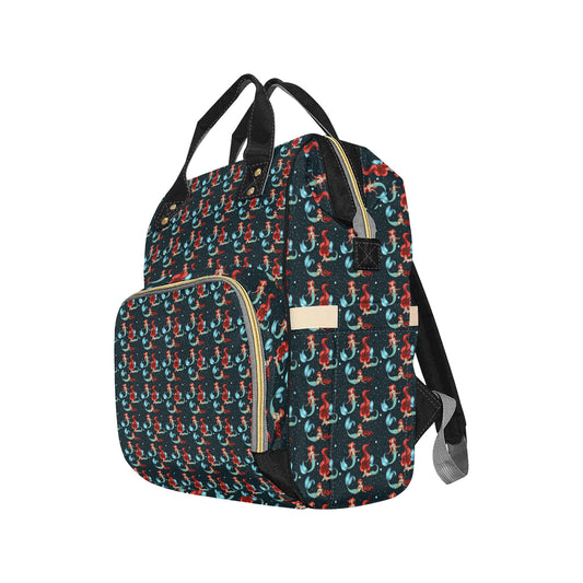 Mermaid Girl Themed Design Print Diaper Bag Backpack