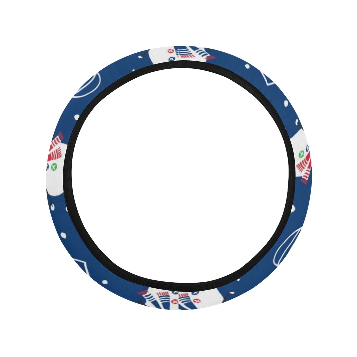 Snowman Print Design LKS306 Steering Wheel Cover with Elastic Edge